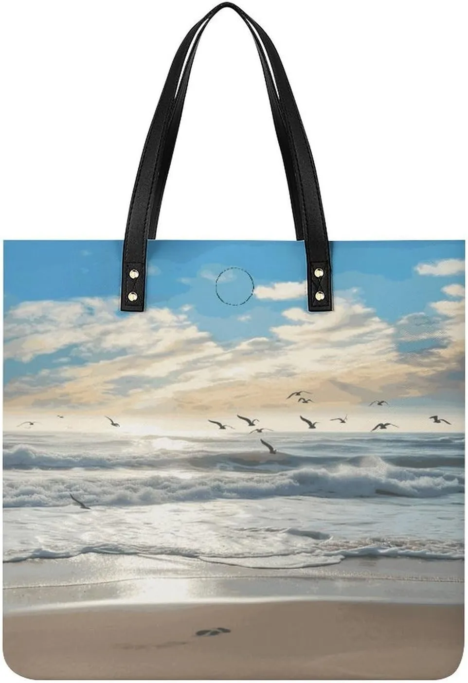 Handbags for WomenWaves Sea BirdsTrendy Vegan Leather Hobo Handbags,Women's Soft Bucket Bag For Women - Ladies Handbags For Work, Travel, Casual Use,Birthday Gifts