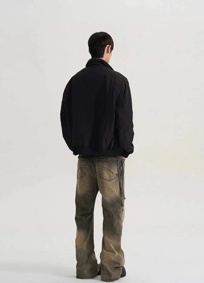 Harrington Bomber Jacket with Zip Sleeve Pocket
