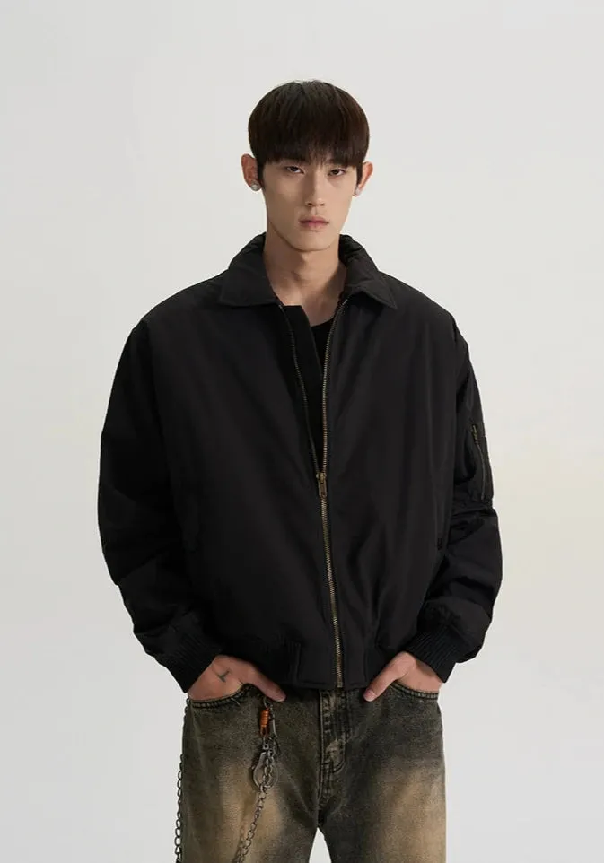 Harrington Bomber Jacket with Zip Sleeve Pocket