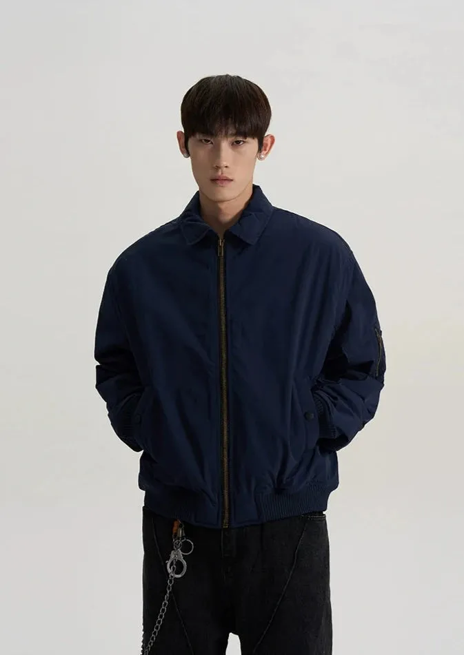Harrington Bomber Jacket with Zip Sleeve Pocket