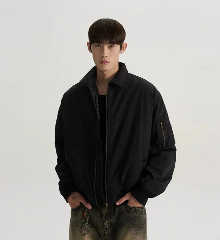 Harrington Bomber Jacket with Zip Sleeve Pocket