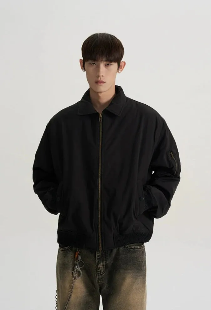 Harrington Bomber Jacket with Zip Sleeve Pocket