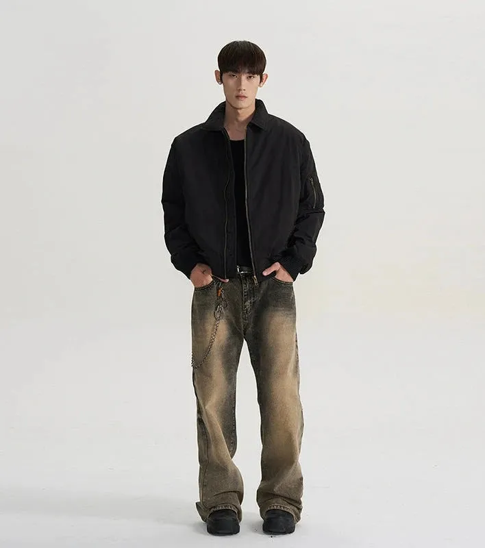 Harrington Bomber Jacket with Zip Sleeve Pocket