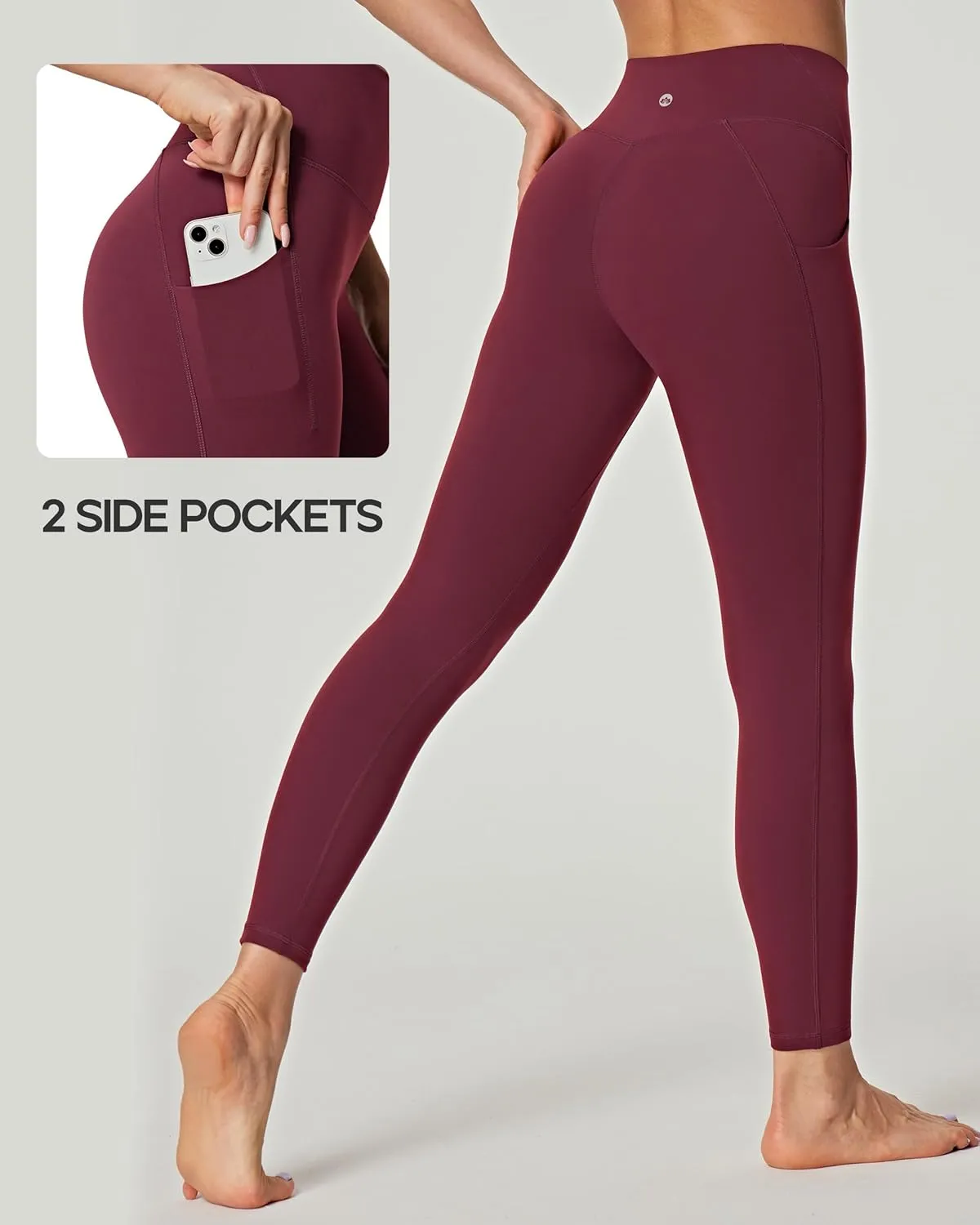 Heathyoga Buttery Soft Leggings with Pockets for Women High Waisted Leggings for Women Tummy Control Yoga Pants 25"/28"