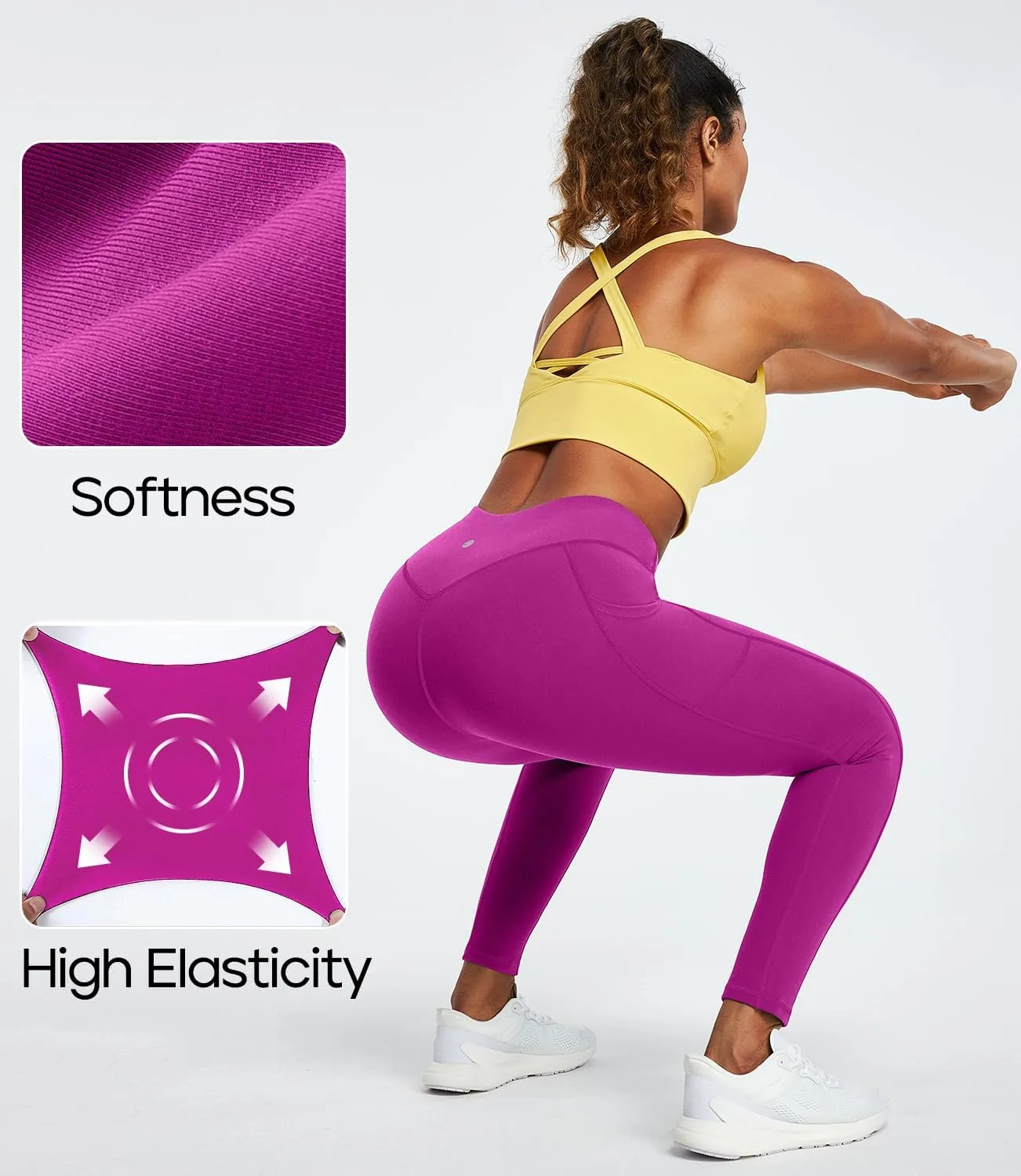 Heathyoga Leggings with Pockets for Women Tummy Control High Waist Yoga Pants with pockets for Workout Athletic Leggings