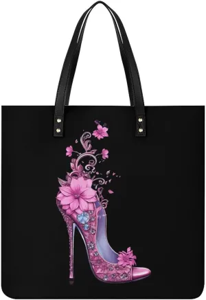 High Heel Tote Bags PU Leather Top Handle Satchel Handbags Shoulder Bags Travel Purse for Women Men