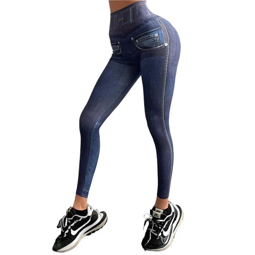 High Waist Medium Stretch Fabric Woman's Pure Color High Waist Plus Size Denim Jeans