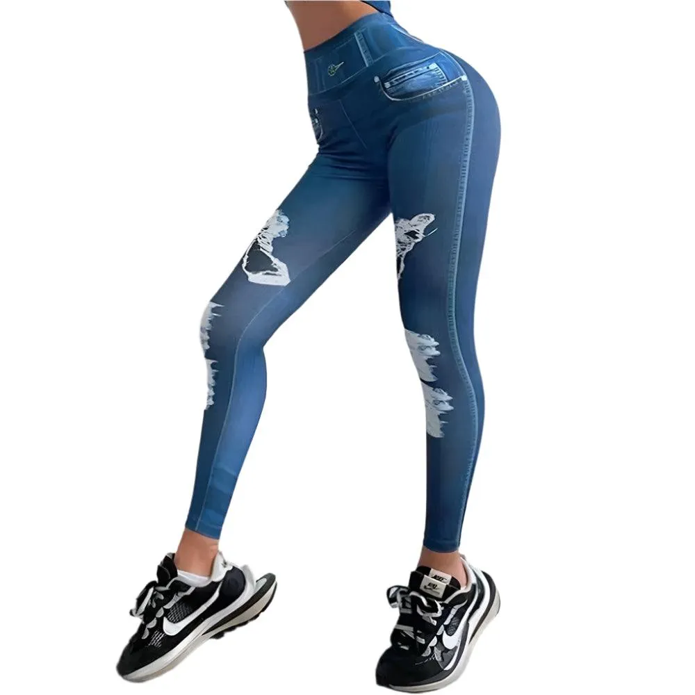 High Waist Medium Stretch Fabric Woman's Pure Color High Waist Plus Size Denim Jeans