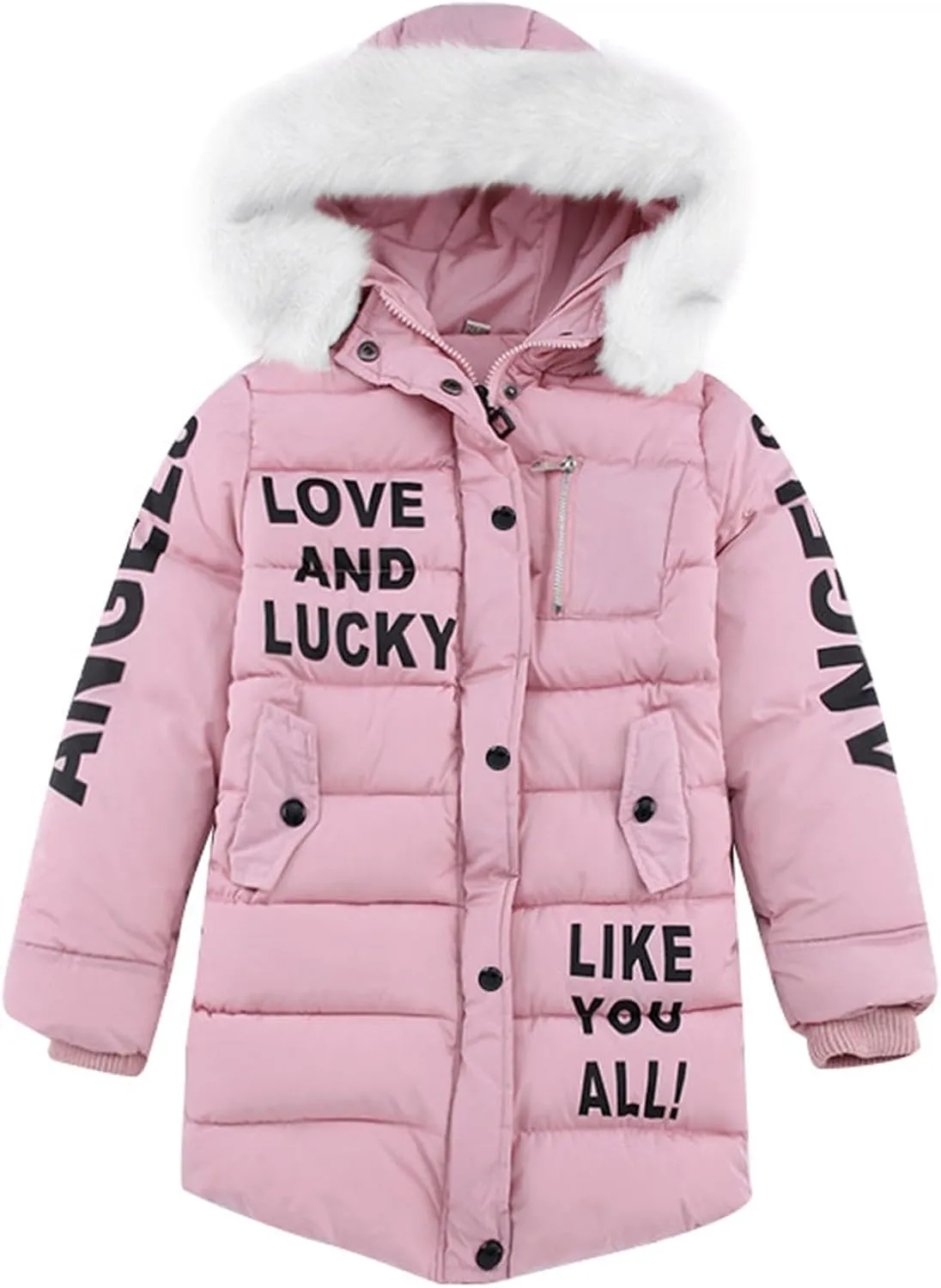 Hooded Outwear Warm Jacket Faux Winter Kids Children's Cotton-Padded Girls Girls Coat&Jacket Coat for Baby Girl