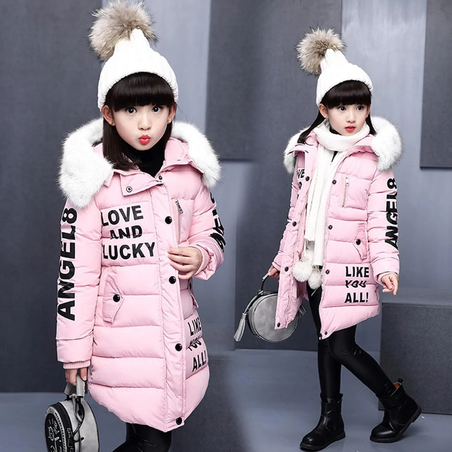 Hooded Outwear Warm Jacket Faux Winter Kids Children's Cotton-Padded Girls Girls Coat&Jacket Coat for Baby Girl
