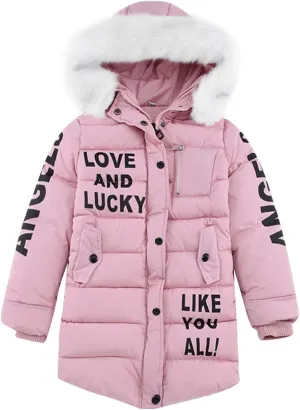Hooded Outwear Warm Jacket Faux Winter Kids Children's Cotton-Padded Girls Girls Coat&Jacket Coat for Baby Girl