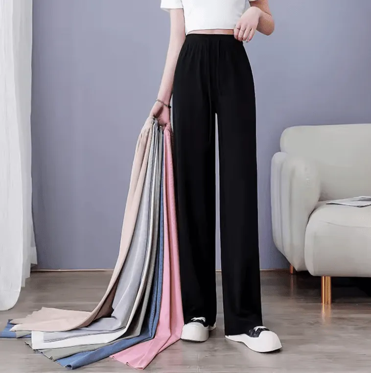 Ice Silk Wide-Leg Pants – Cool & Thin Sweatpants for Women
