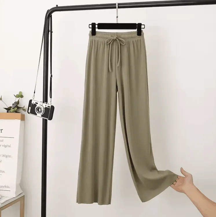Ice Silk Wide-Leg Pants – Cool & Thin Sweatpants for Women