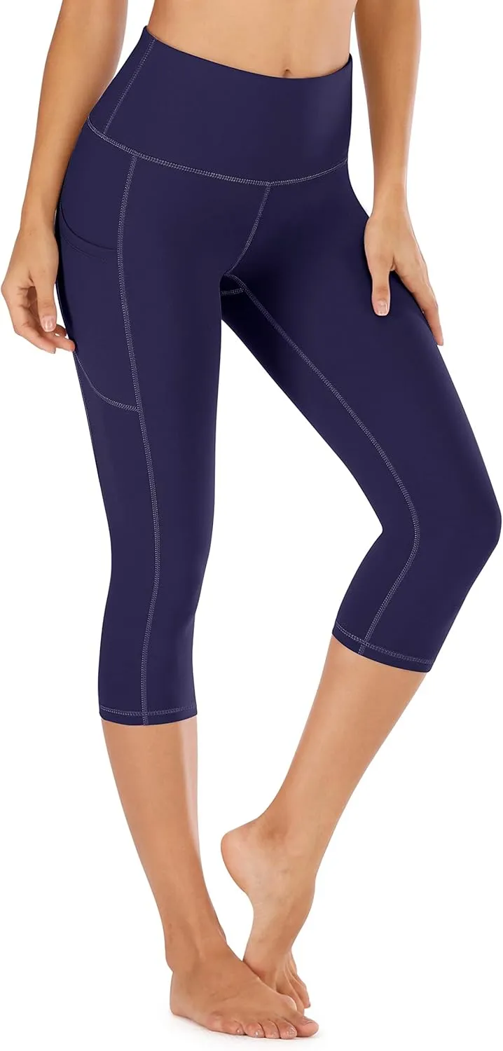 IUGA High Waisted Yoga Pants for Women with Pockets Capri Leggings for Women Workout Leggings for Women Yoga Capris