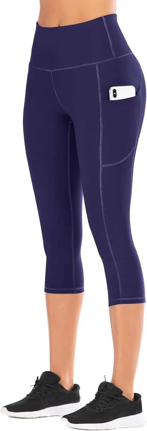 IUGA High Waisted Yoga Pants for Women with Pockets Capri Leggings for Women Workout Leggings for Women Yoga Capris