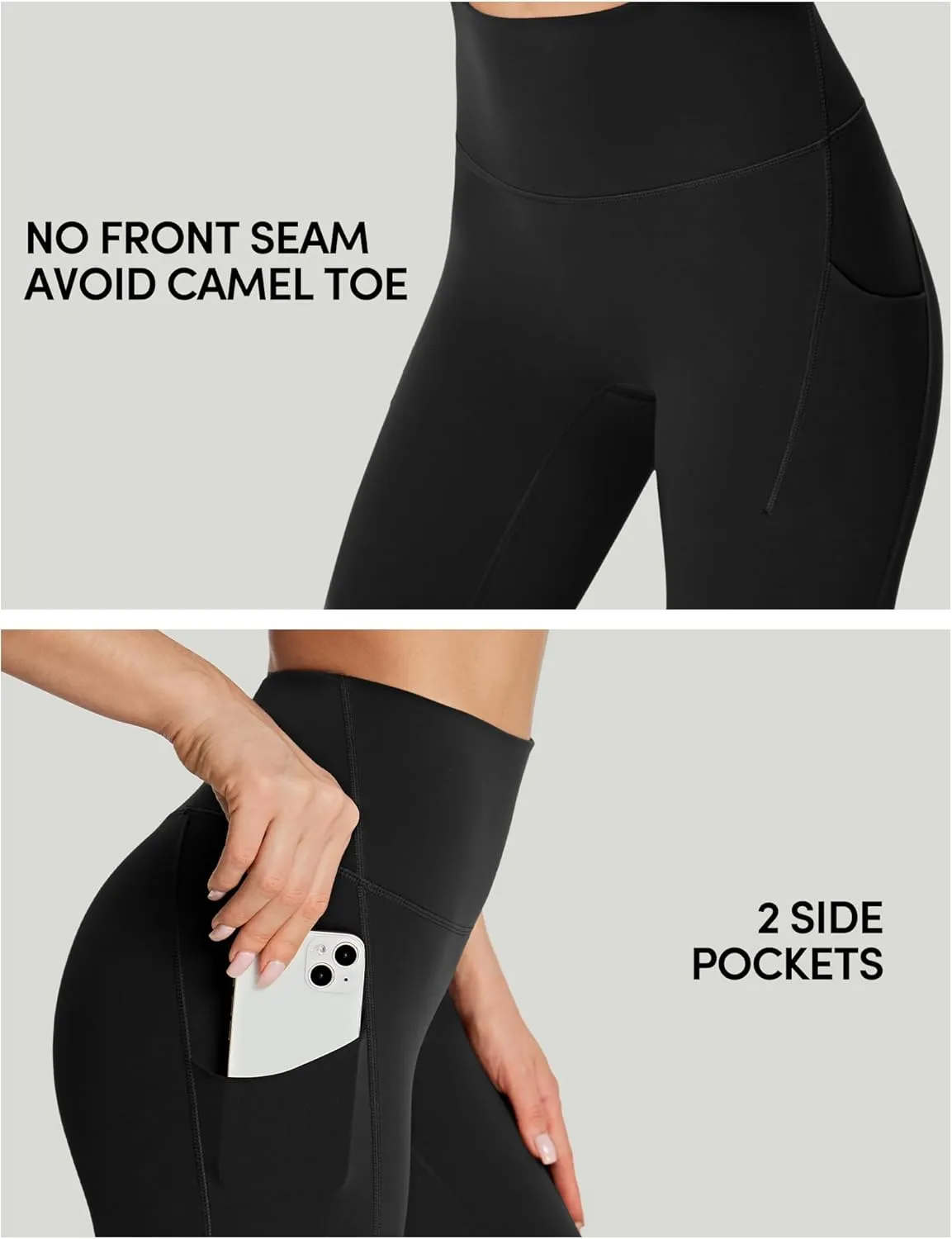 IUGA No Front Seam Leggings with Pockets for Women Buttery Soft Tummy Control Workout Leggings High Waisted Yoga Pants