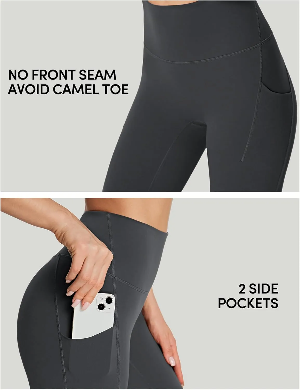 IUGA No Front Seam Leggings with Pockets for Women Buttery Soft Tummy Control Workout Leggings High Waisted Yoga Pants