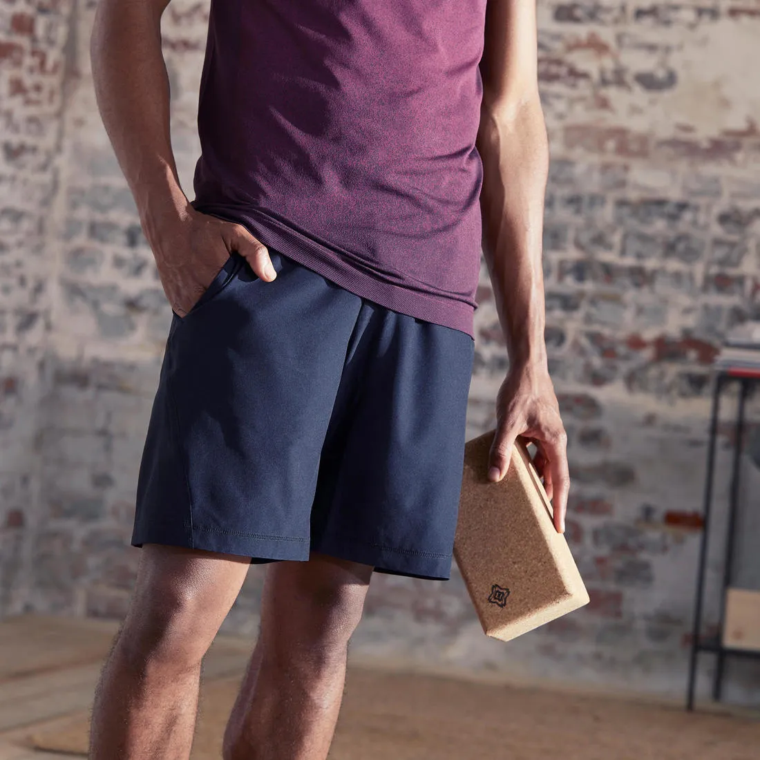 Kimjaly Men's Woven Dynamic Yoga Shorts