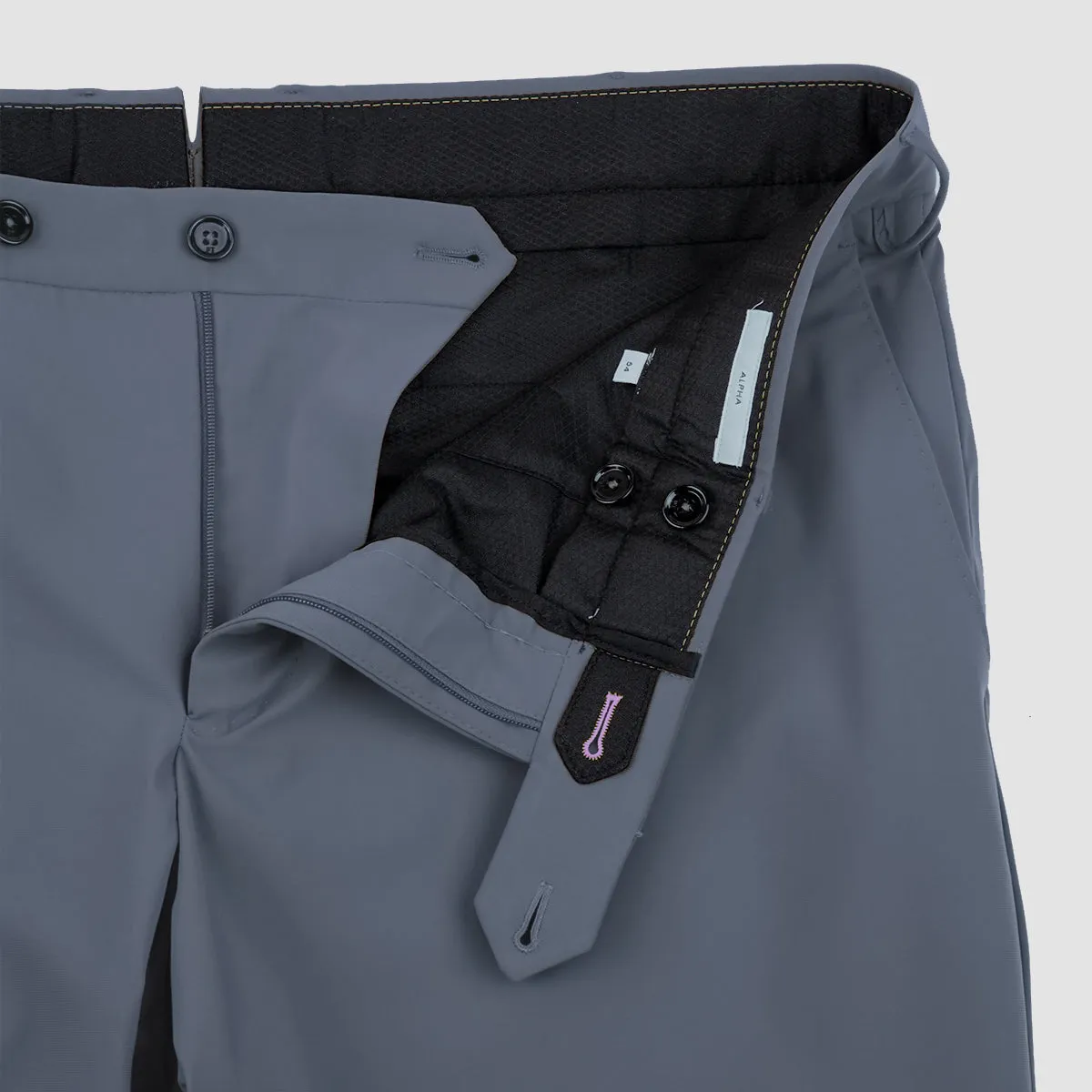 Kinetic Tech Flat Front Active Trouser - Matte Steel Grey