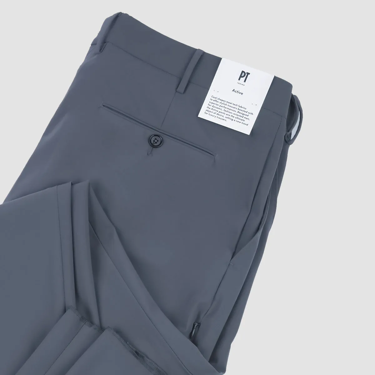 Kinetic Tech Flat Front Active Trouser - Matte Steel Grey