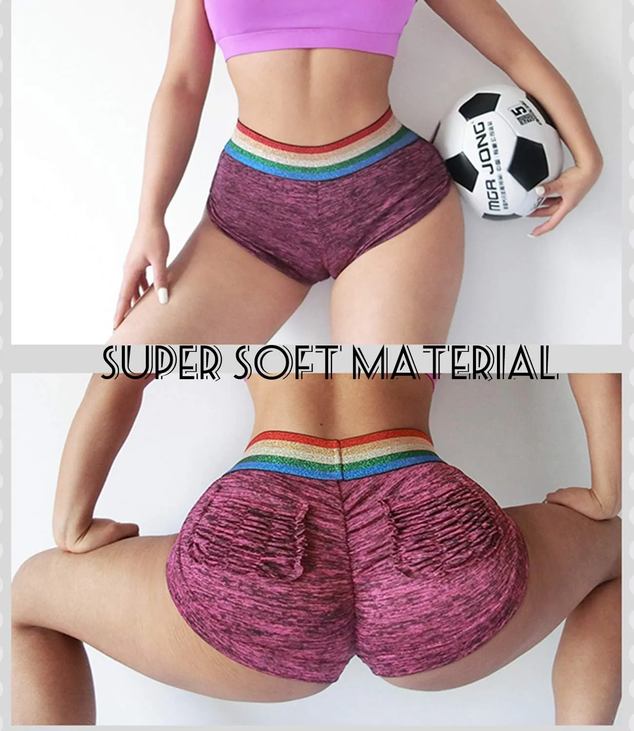KIWI RATA Scrunch Booty Shorts for Women High Waisted Yoga Shorts Sexy Rave Bottoms Butt Lifting Short Hot Pants