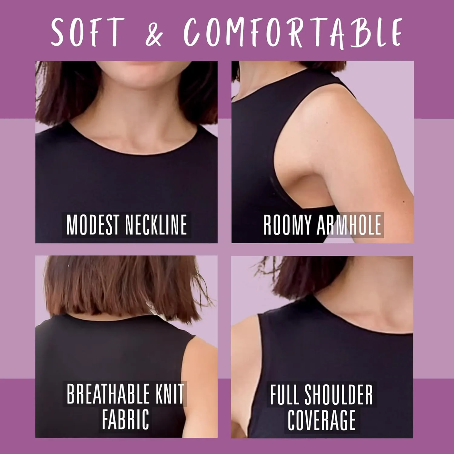 Kosher Casual Modest High Neck Tank Top for Women Full-Shoulder Sleeveless Shell