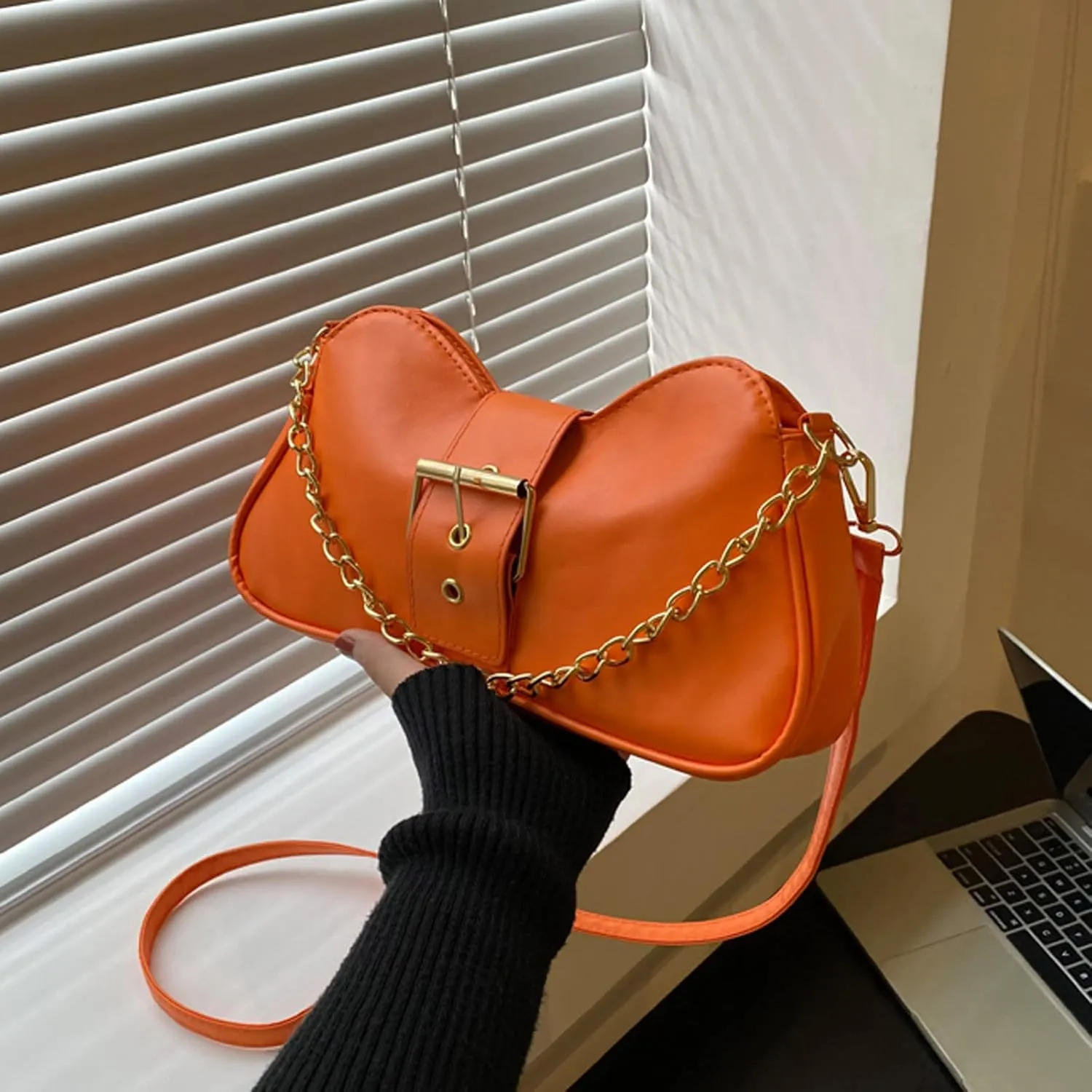 Ladies Fashion Retro Solid Color Leather Metal Adjustable Shoulder Strap Messenger Bag Mens Messenger Bag for