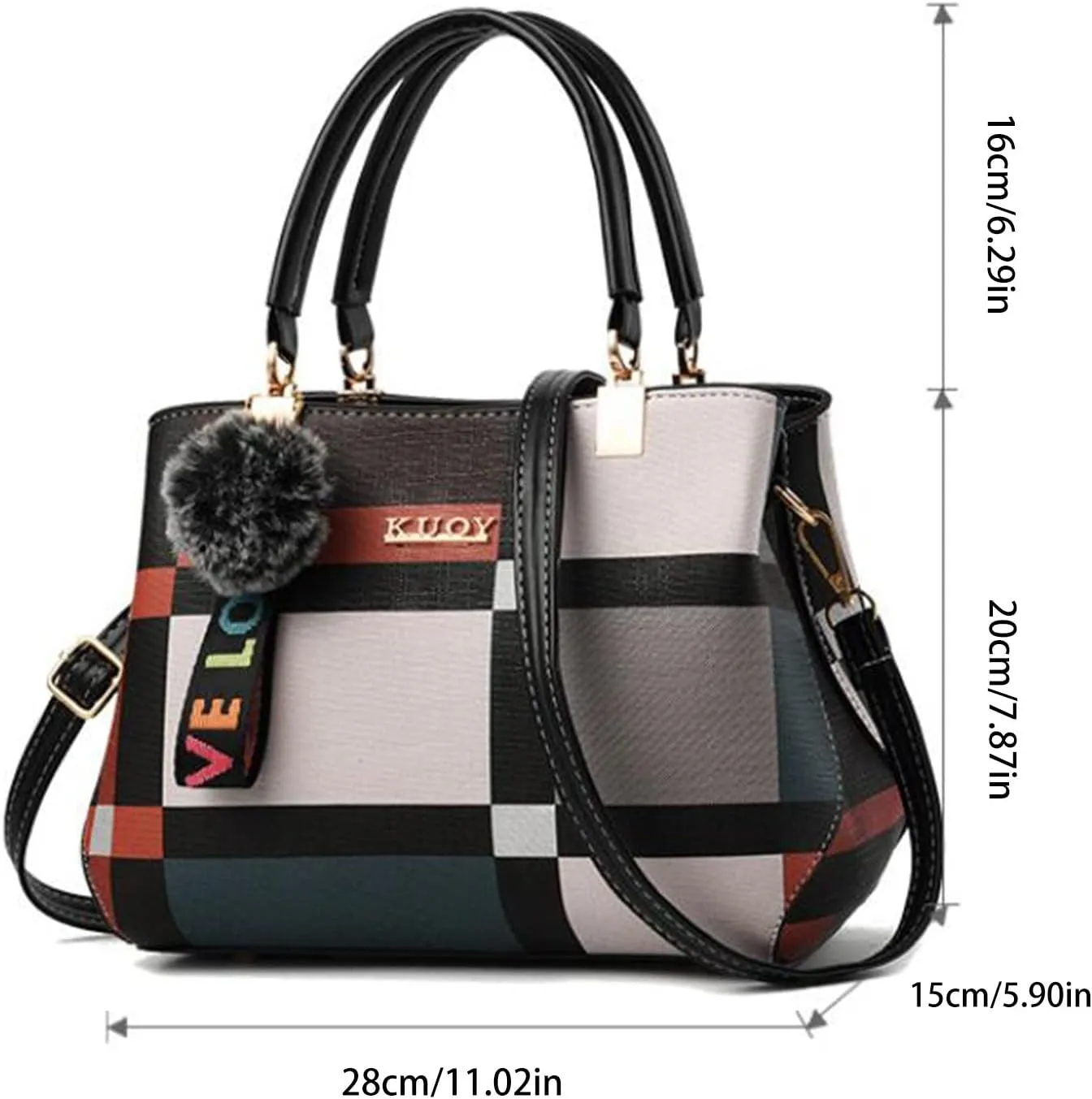Ladies Shoulder Bag Messenger Bag Handbag For Women Rolling Tote Bag with Wheels for Women