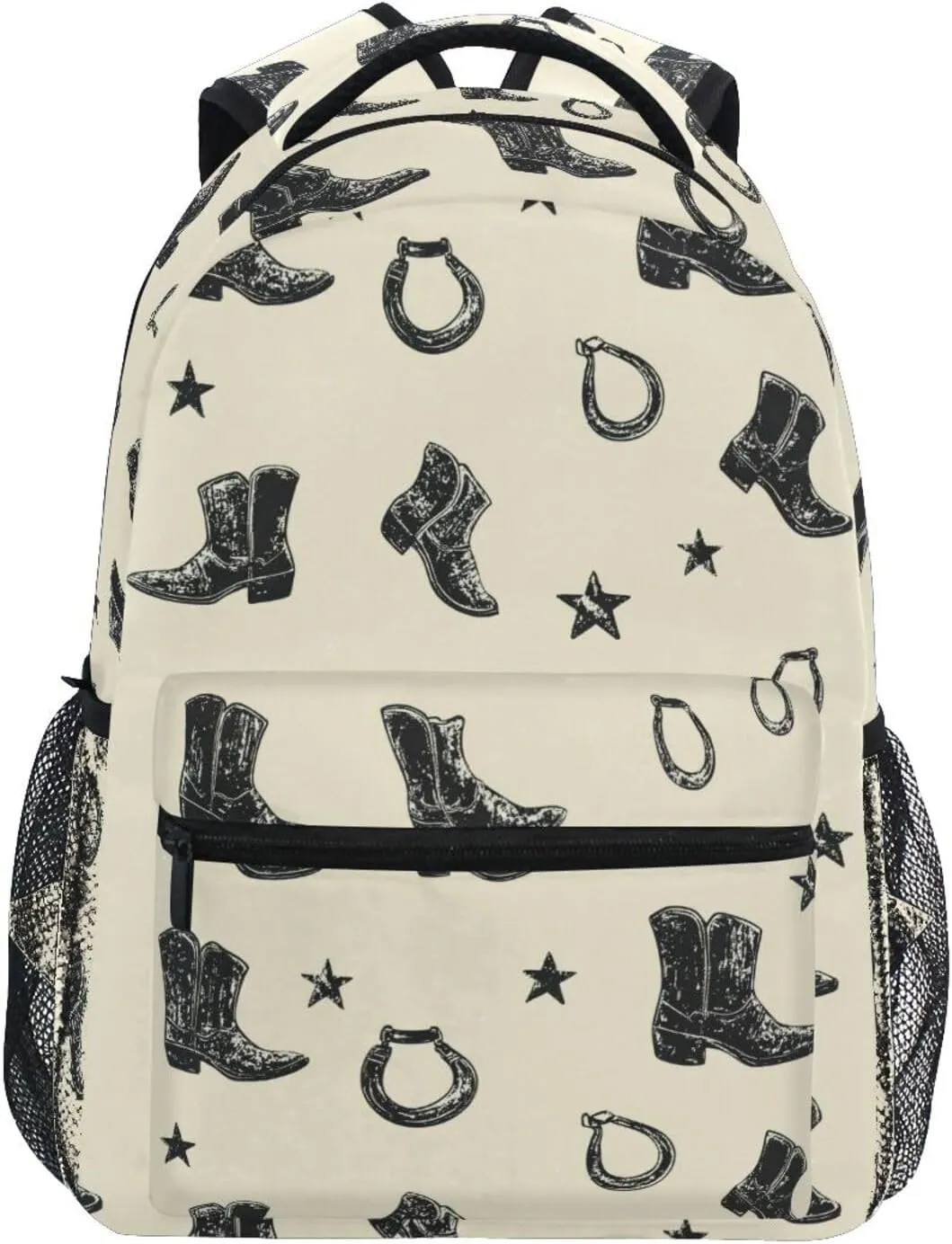 Laptop Backpack for Teens Boys Girls Fashion Business Work Bag with Chest Strap Gift Men & Women Western Cowboy Boots Spurs Primitive Charm