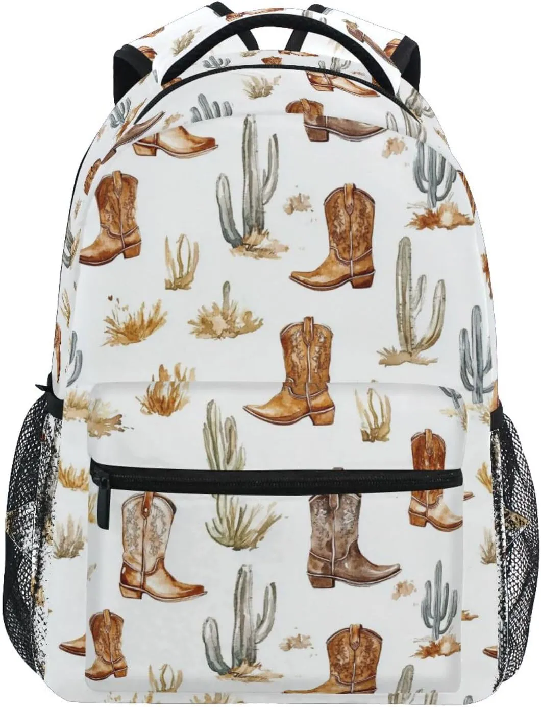 Laptop Backpack for Women Men Waterproof Diaper Bag Backpack with Chest Strap Gift Men & Women Western Cowboy Boho Cactus Boots West Ranch