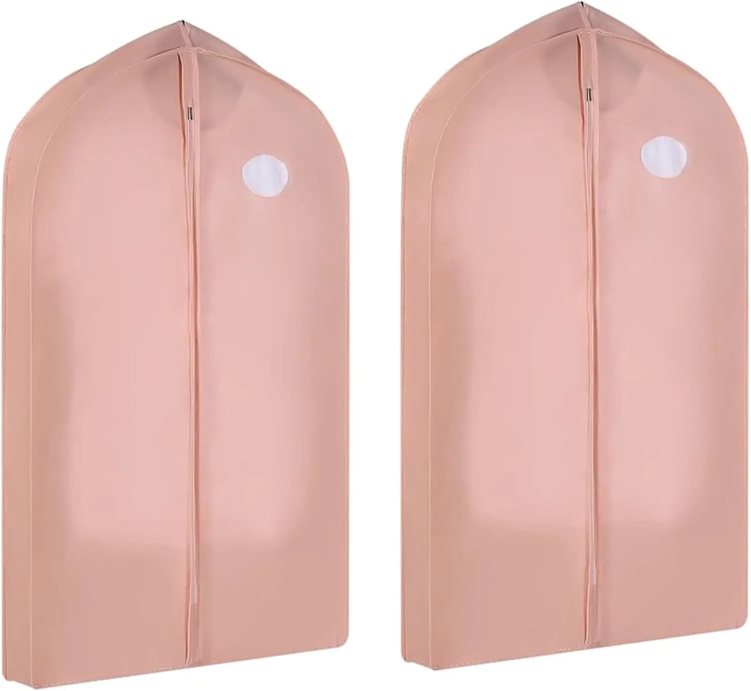 Large Capacity Garment Bags for Hanging Clothes, Plastic suit Bags for Closet Storage for Shirts, Jackets, Coats, 2 Packs(Pink,60x10x125cm/24x4x49in)