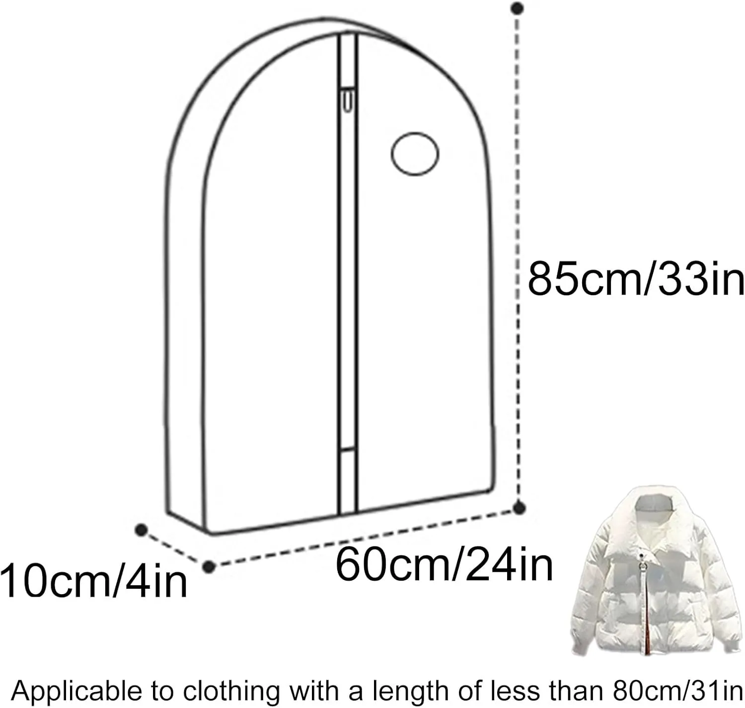 Large Capacity Garment Bags for Hanging Clothes, Plastic suit Bags for Closet Storage for Shirts, Jackets, Coats, 2 Packs(Pink,60x10x85cm/24x4x33in)