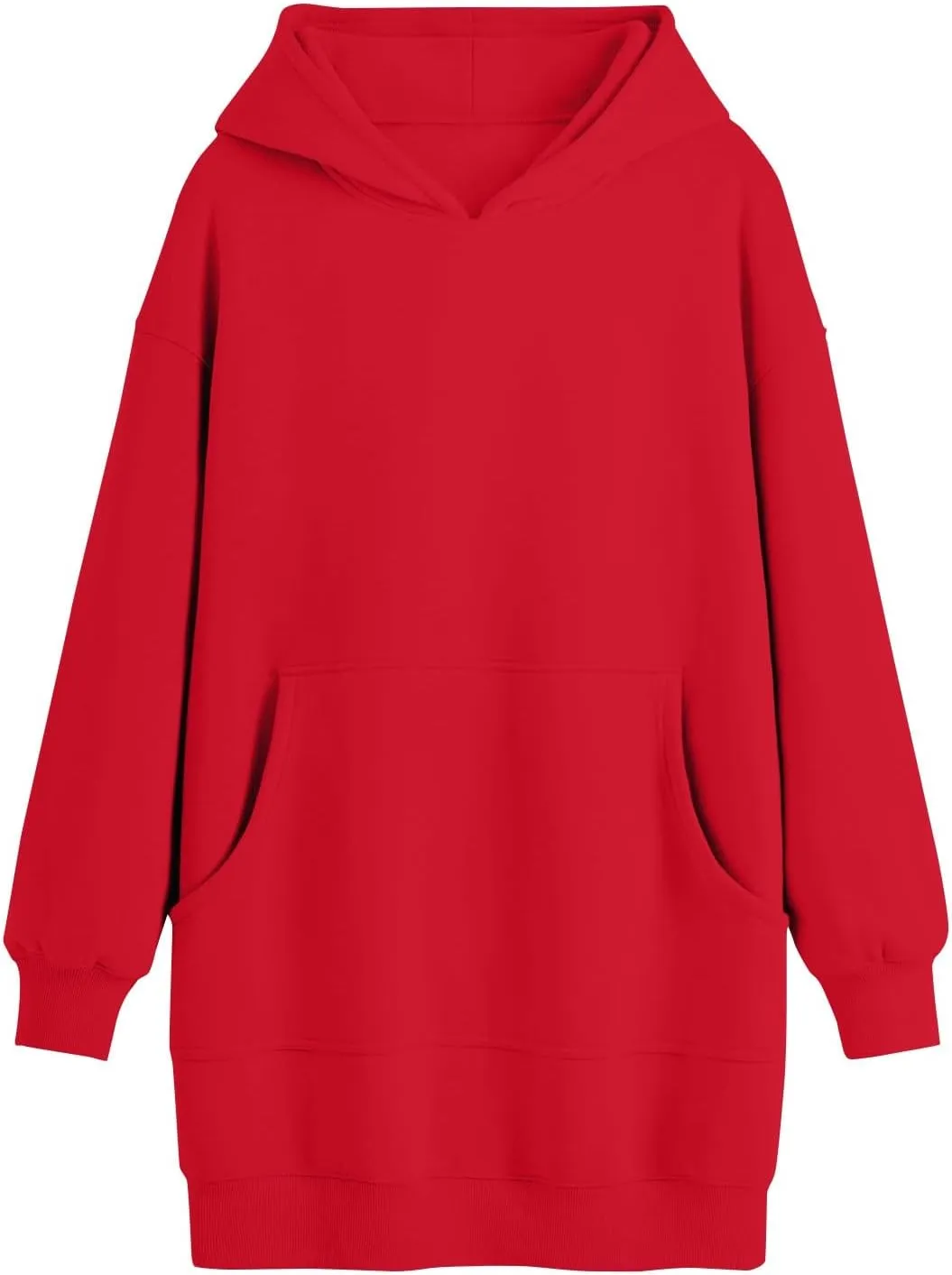 lcyhony Women's Fleece Oversized Sweatshirt Y2k Loose Comfy Hoodie Dress Winter Warm Long Sleeve Pullover Tops with Pockets
