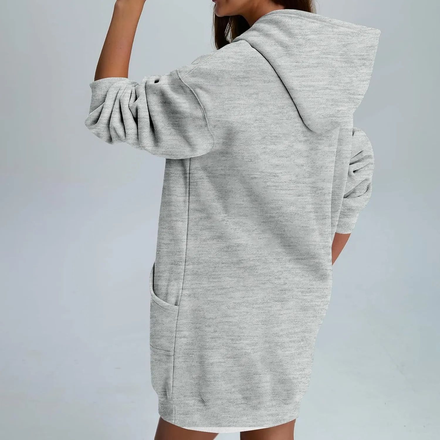 lcyhony Women's Fleece Oversized Sweatshirt Y2k Loose Comfy Hoodie Dress Winter Warm Long Sleeve Pullover Tops with Pockets