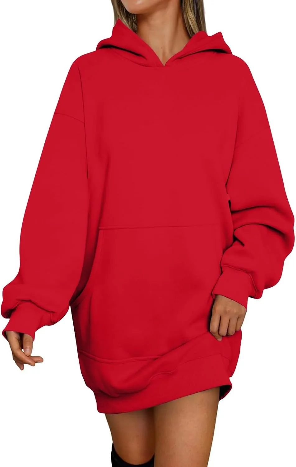 lcyhony Women's Fleece Oversized Sweatshirt Y2k Loose Comfy Hoodie Dress Winter Warm Long Sleeve Pullover Tops with Pockets
