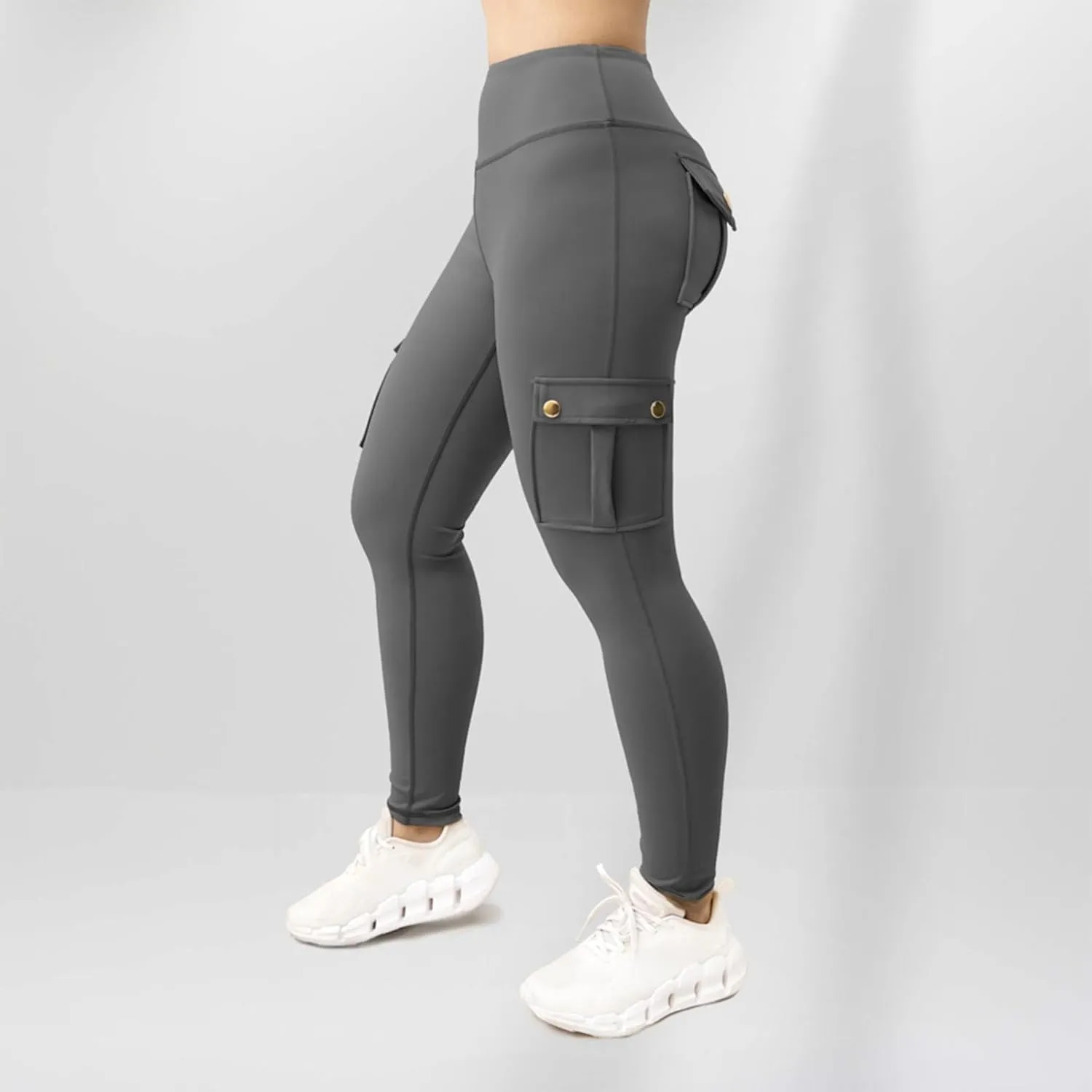 Leggings With Pockets for Women,High Waisted Cargo Pants Women,Tummy Control Butt Lifting Plus Size Workout Leggings