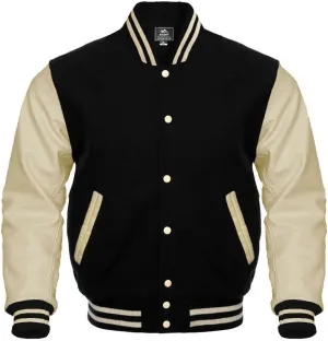 Letterman Baseball Varsity Jackets Genuine Leather Sleeves Multi wool colors