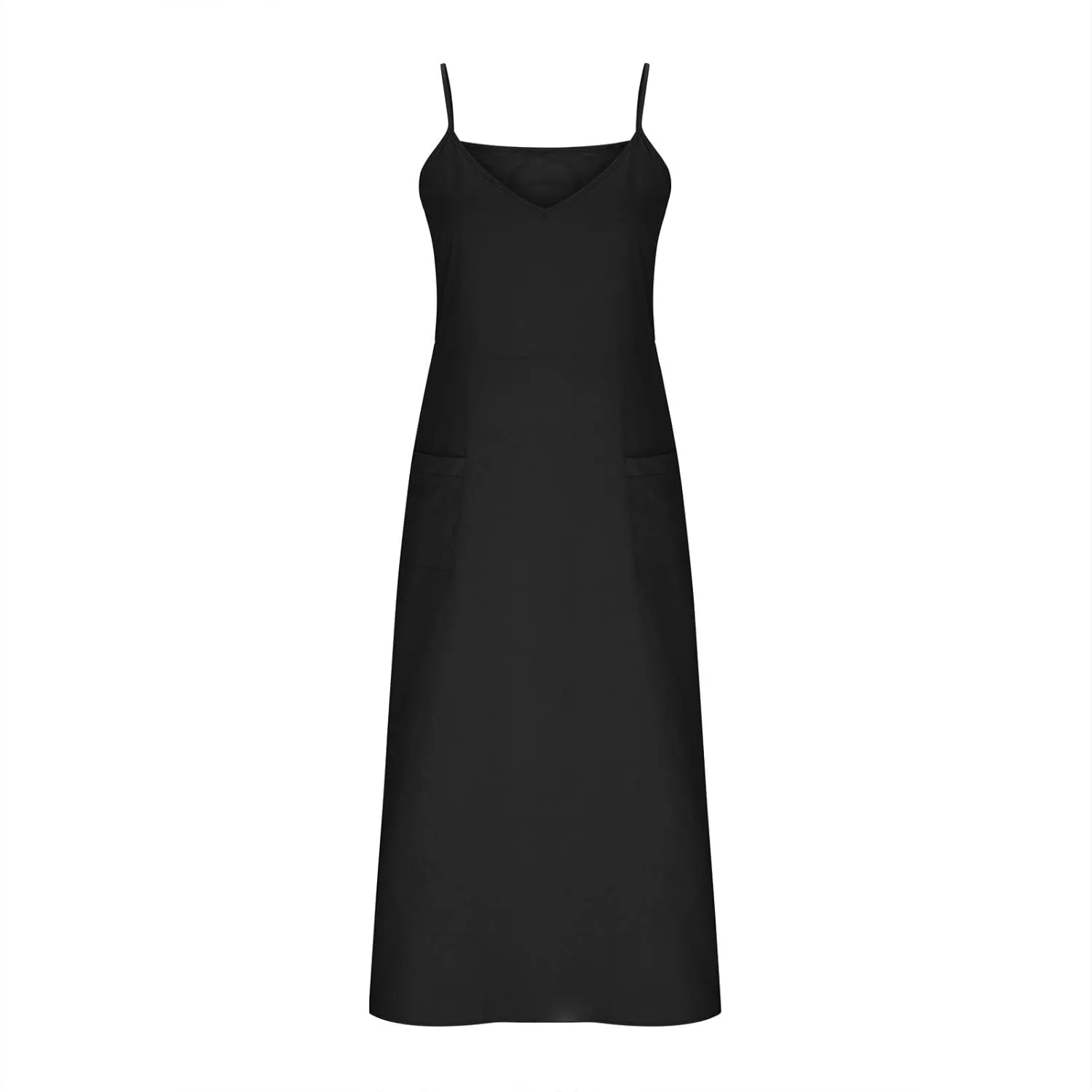 Linen Dresses for Women Spaghetti Strap Trendy Loose Sundress Casual Flowy Lightweight Summer Clothing