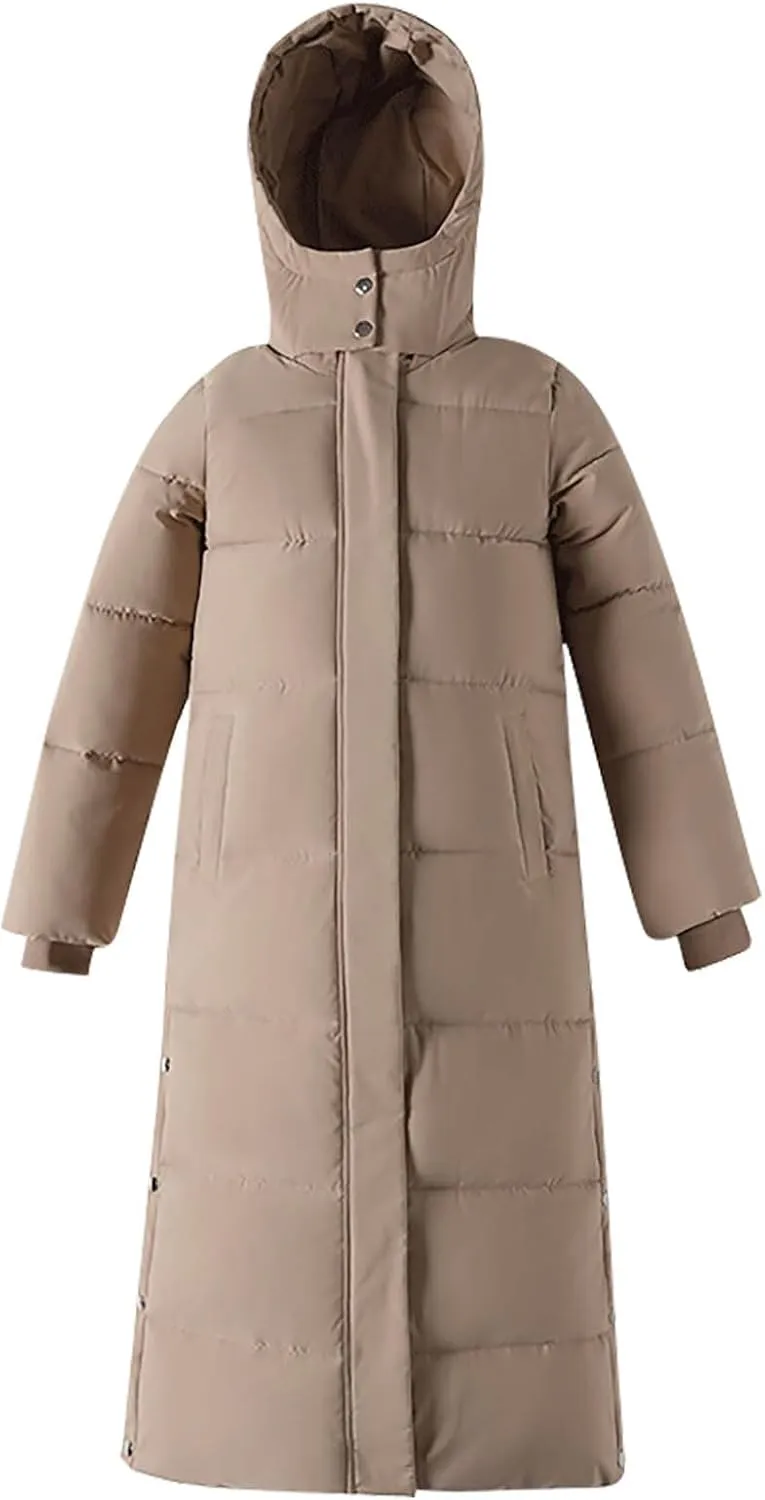 Long Jackets for Women Quilted Coats Trendy Puffer Hooded Jacket Zip Up Casual Jacket Coat Thicken Cotton Padded Jacket