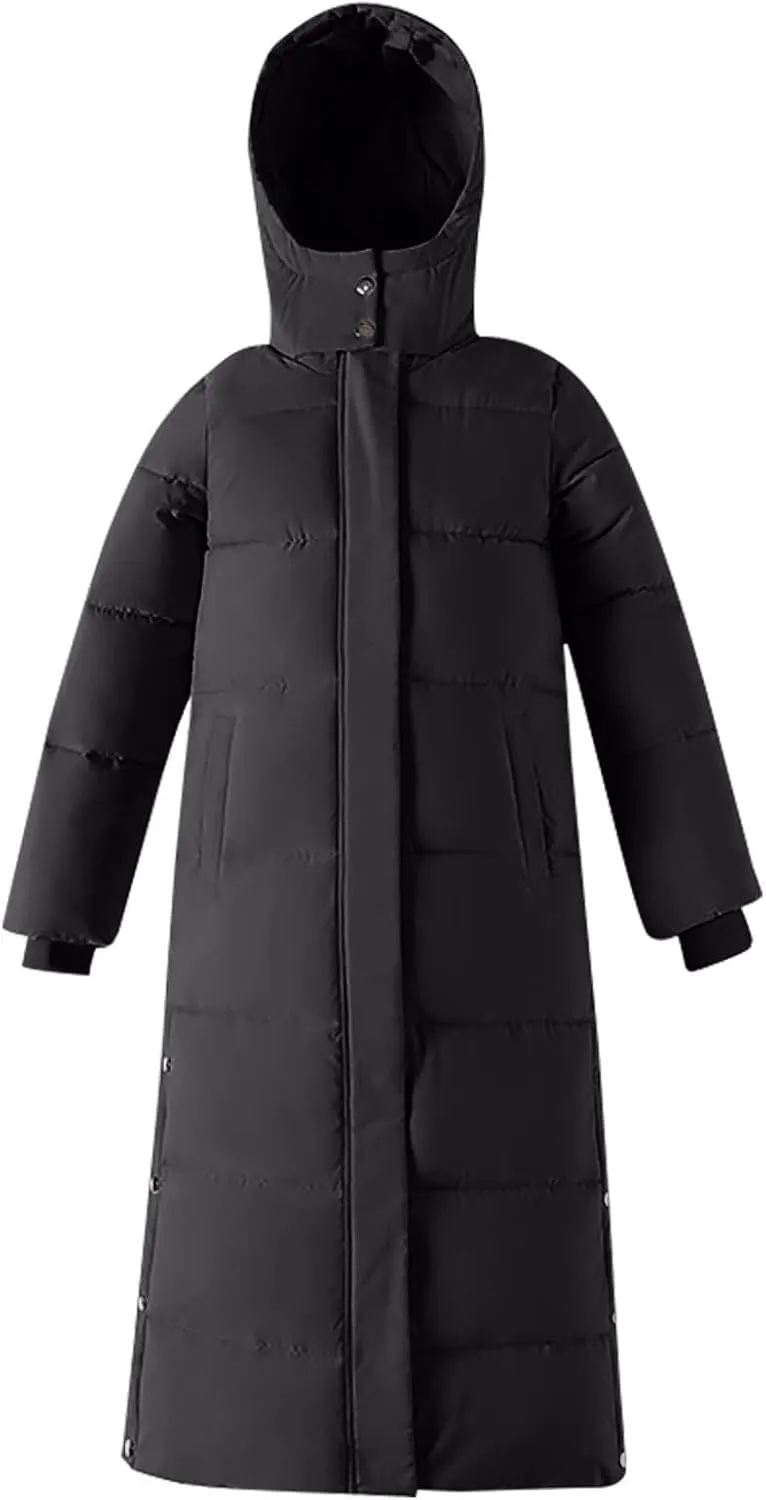 Long Jackets for Women Quilted Coats Trendy Puffer Hooded Jacket Zip Up Casual Jacket Coat Thicken Cotton Padded Jacket