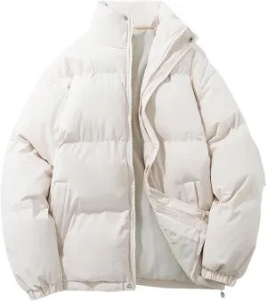 Male Cotton-Padded Coat Jacket Outdoor Casual Thick Warm Windbreaker Winter Puffer Parkas