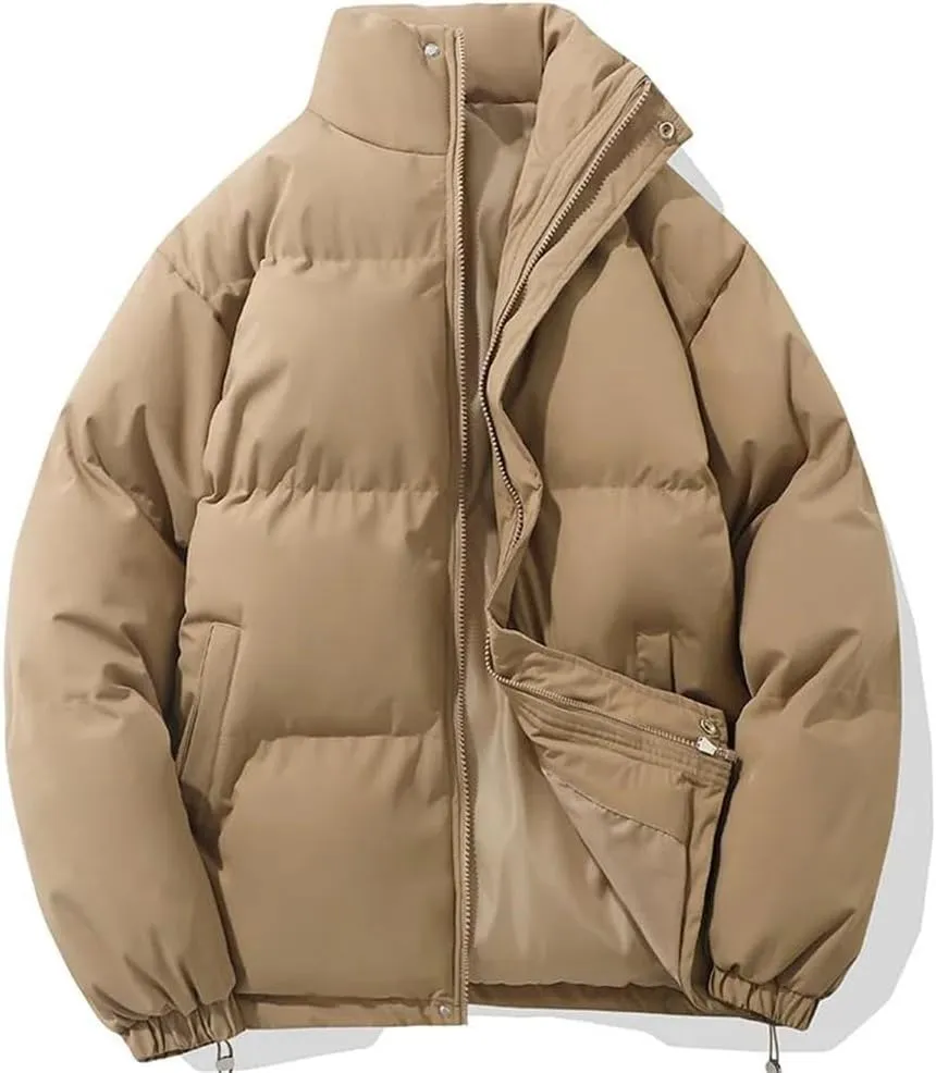Male Cotton-Padded Coat Jacket Outdoor Casual Thick Warm Windbreaker Winter Puffer Parkas