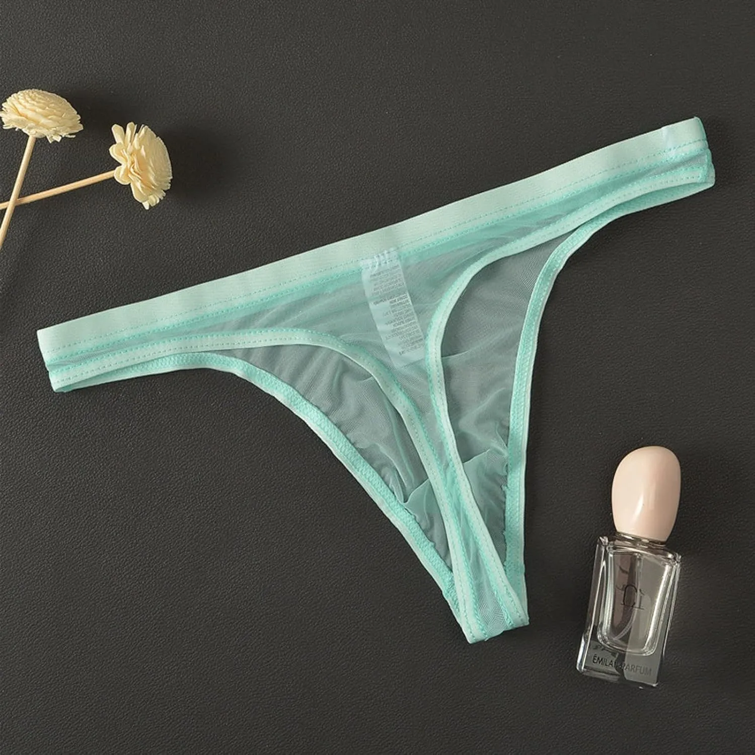 Male Lingerie Set,Men's Thong Underwear Ransparent Thong Thin Mesh Sexy Underwear Fun Mens G Strings & Thongs Underwear