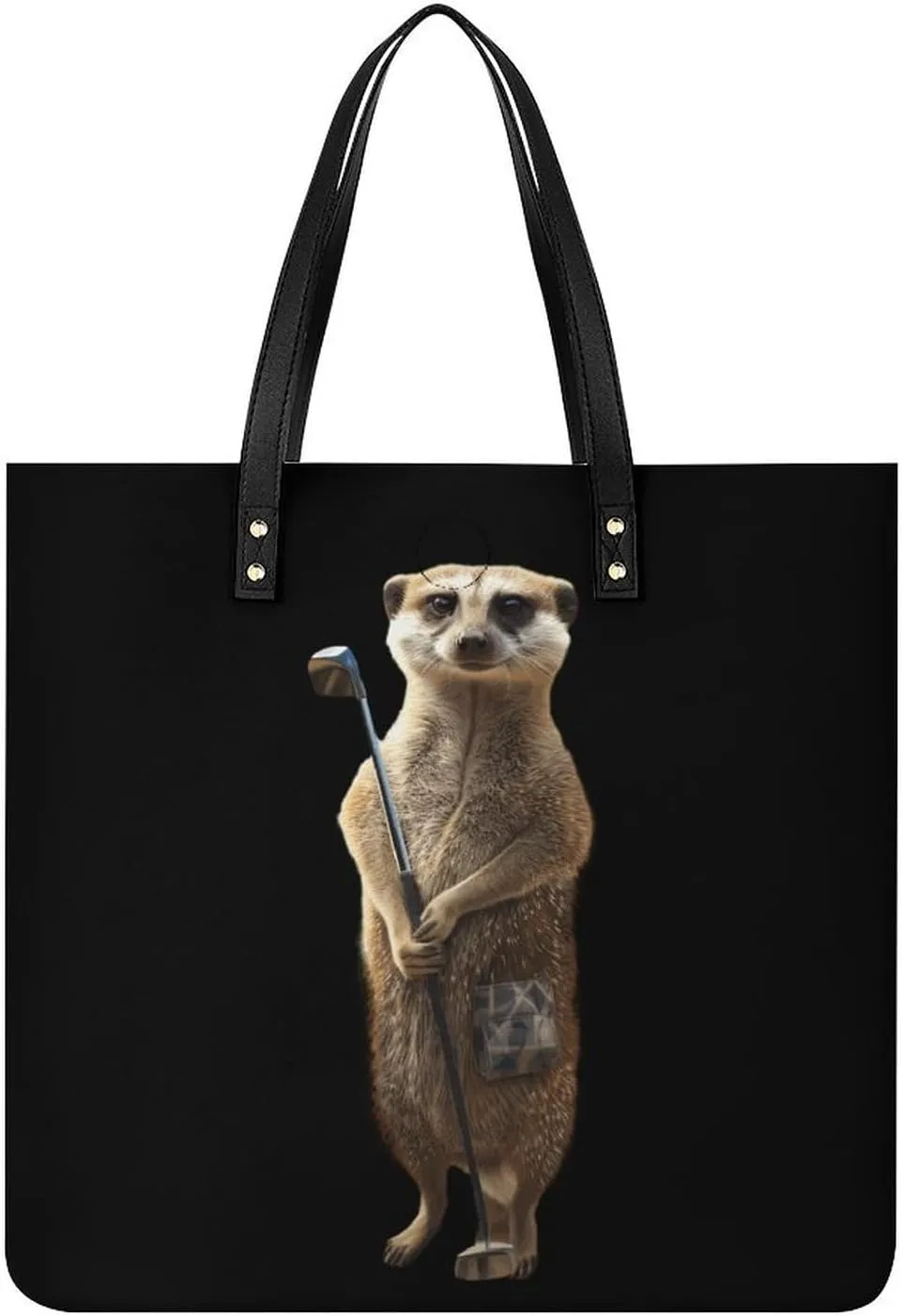 Meerkats Tote Bags PU Leather Top Handle Satchel Handbags Shoulder Bags Travel Purse for Women Men
