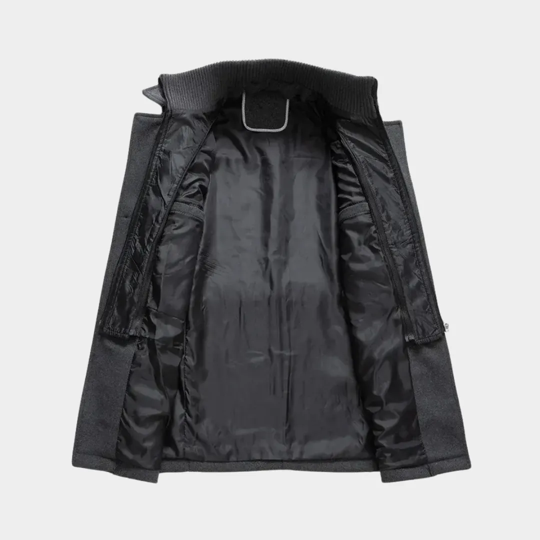 Men's Autumn/Winter Business Woolen Overcoat  Double Collar - Anti-Cold Nestle Jacket -