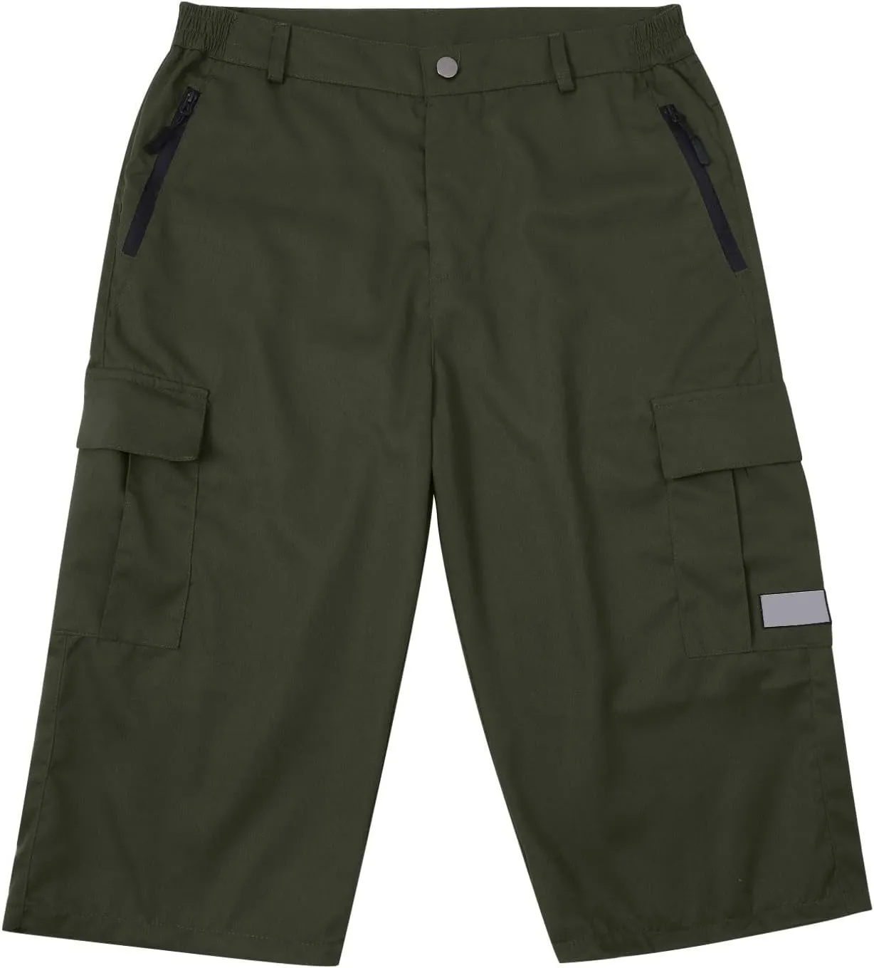 Mens Below Knee Cargo Shorts Multi Pockets Lightweight Outdoor Hiking Work Shorts for Men Athleric Fit Quick Dry Capri Pants