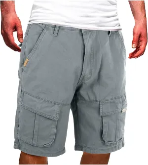 Mens Cargo Pants Knee Length Multi-Pockets High Waist Military Combat Hiking Fishing Shorts Straight Leg Baggy Jogger Bermuda