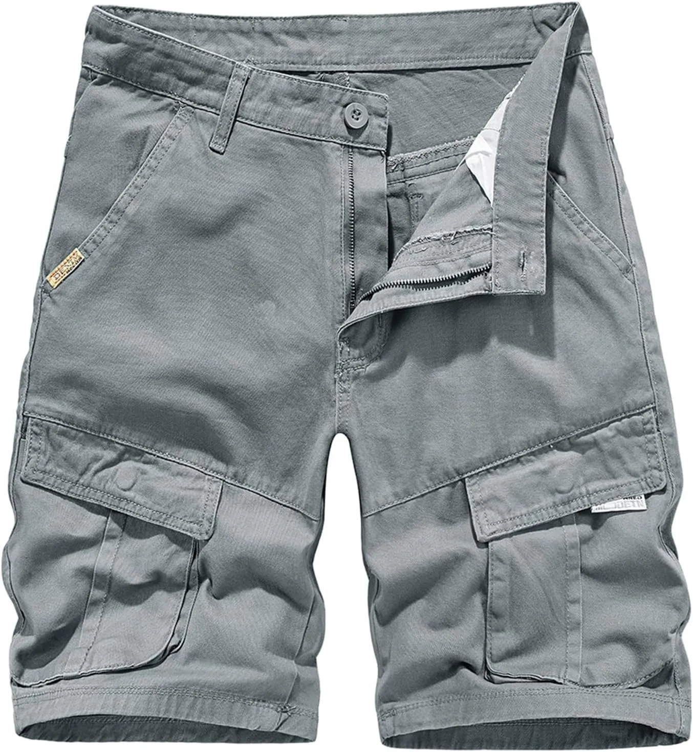 Mens Cargo Pants Knee Length Multi-Pockets High Waist Military Combat Hiking Fishing Shorts Straight Leg Baggy Jogger Bermuda