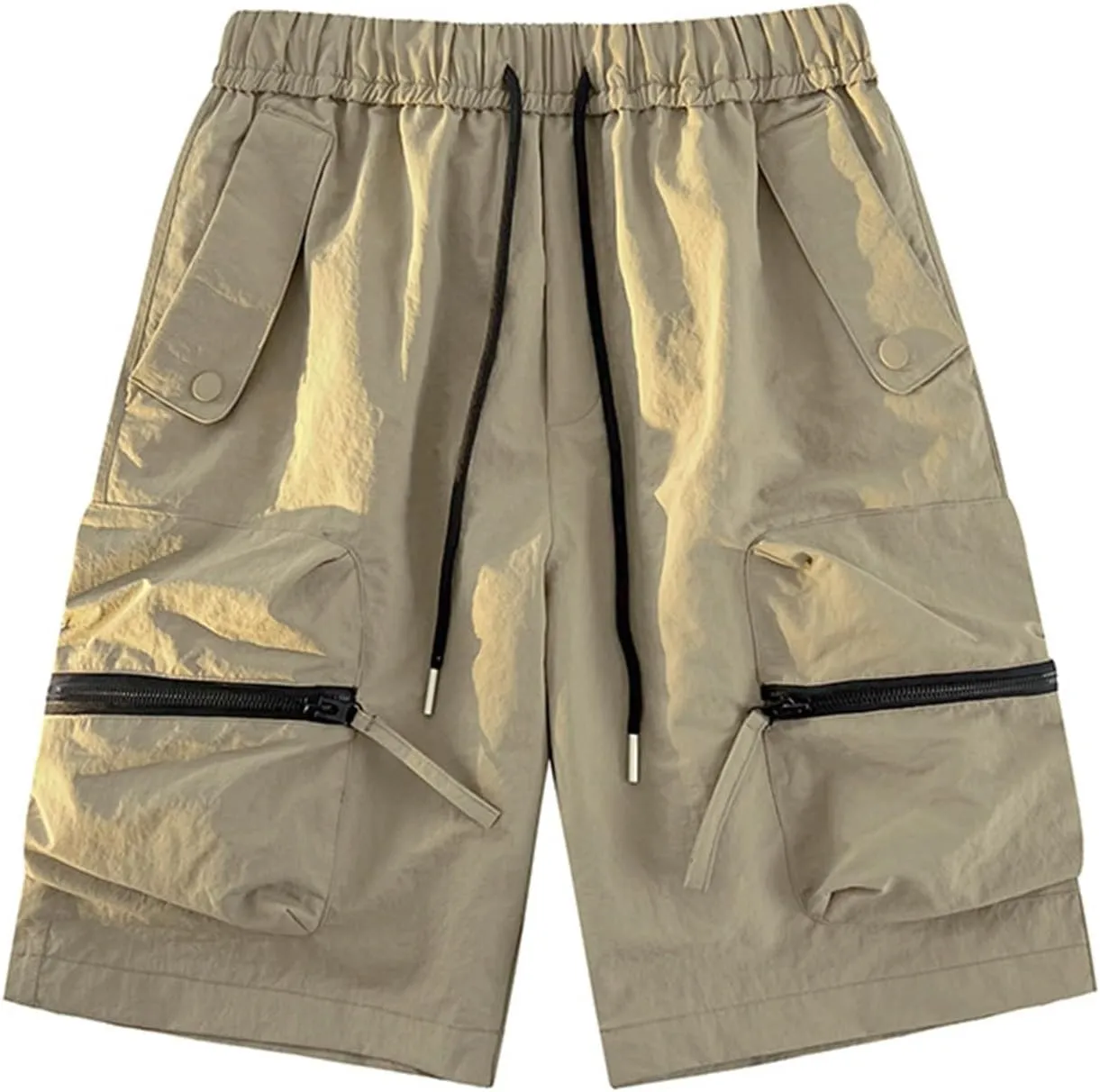 Mens Casual Cargo Pants Multi-Pockets Combat Track Fitness Jogger Hiking Bermuda Drawstring Lightweight Straight Baggy Shorts