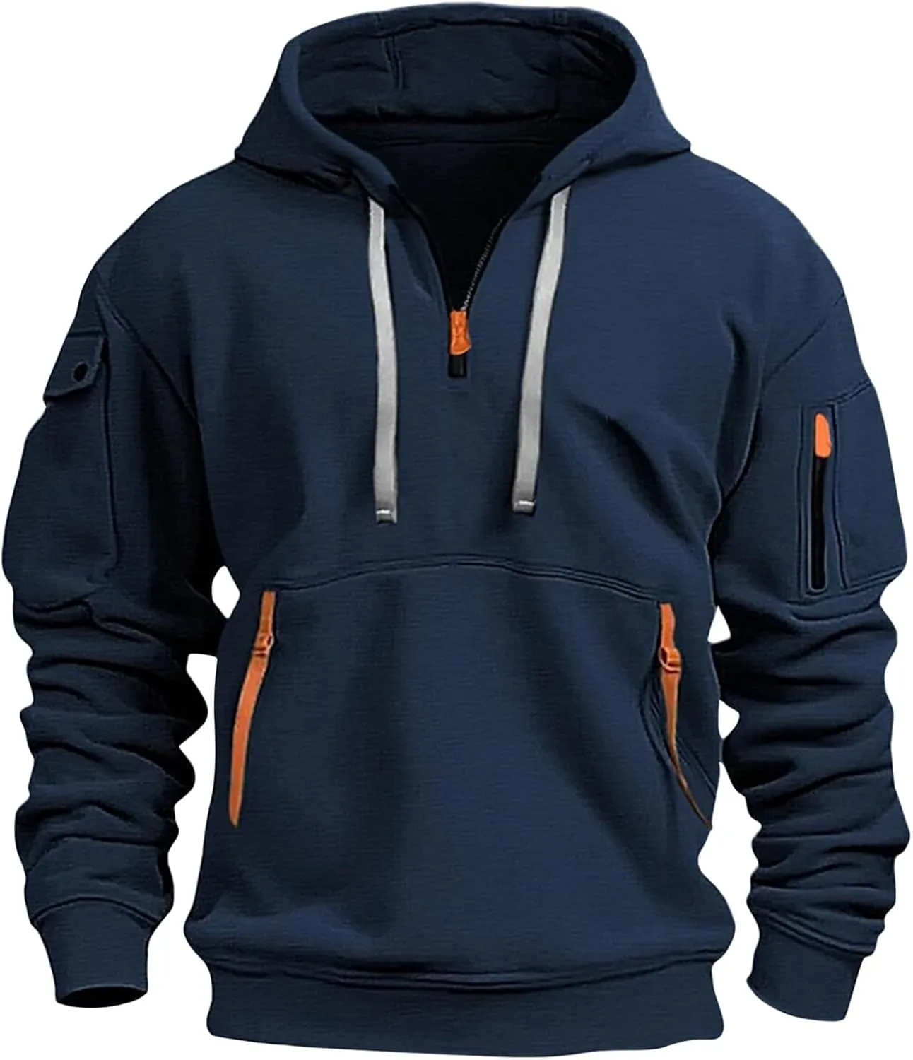 Mens Casual Long Sleeve Workout Loose Hoodies With Pocket 2024